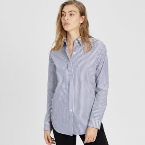 Theory | The Striped Essential Button Down Shirt Minimalist Office Closet Staple